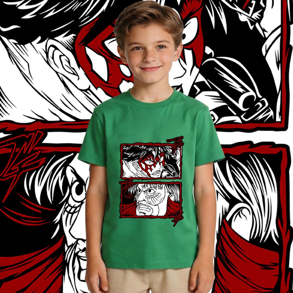 Aot Levi x Sieg Anime Print Cotton T Shirt Boys Girls Casual Short Sleeve Summer Top Soft Breathable Kids Clothing