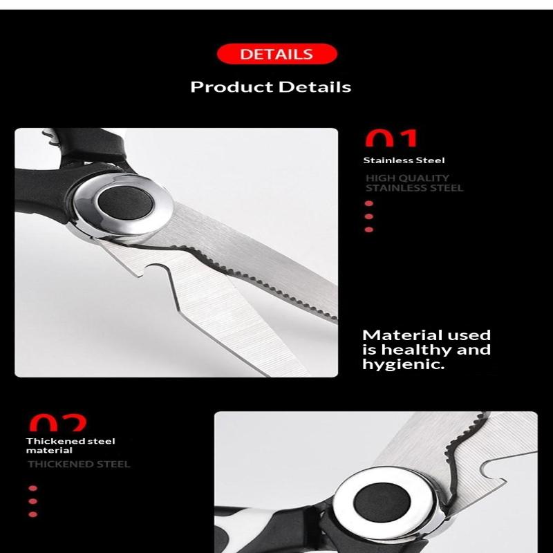 Multifunctional Kitchen Scissors Household Cut Vegetables Roast Broiler Scissors Stainless Steel Scissors