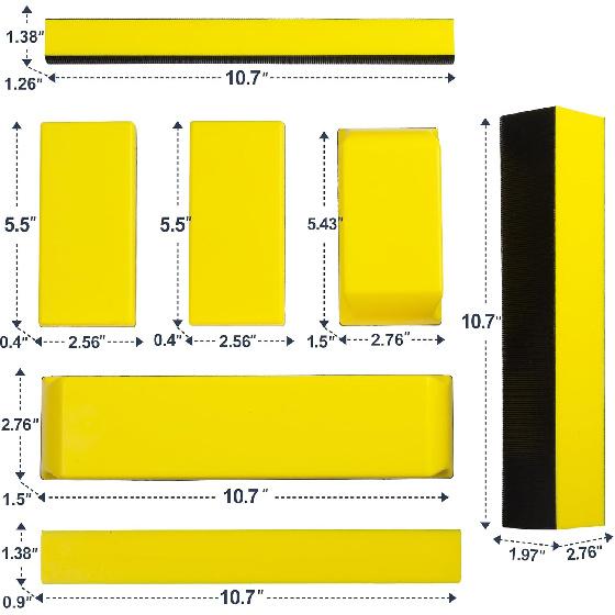 S SATC 7 PCS Hand Sanding Blocks Hook and Loop Sanding Block Auto Body Sanding Blocks for Wood Furniture Restoration Home Arts and Crafts