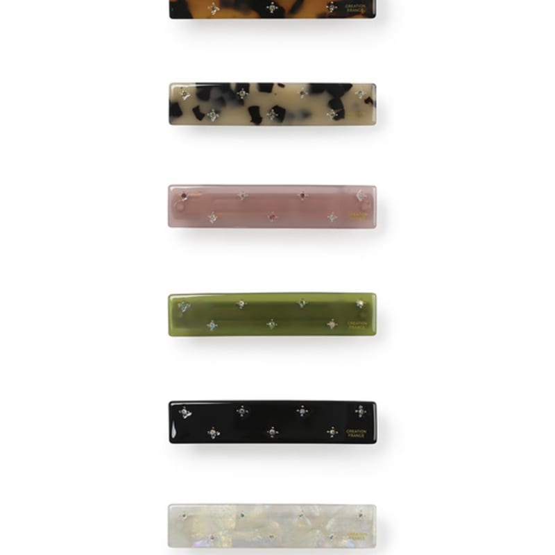 

CARRY BARRETTE Twinkle squared Hair pin Beige marble