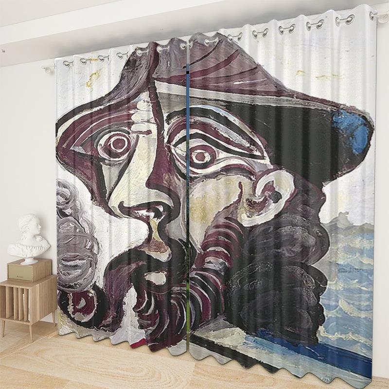 Abstract Curtain Cloth Bedroom Living Room Balcony Blackout Curtain Office Hotel Insulation Curtain
