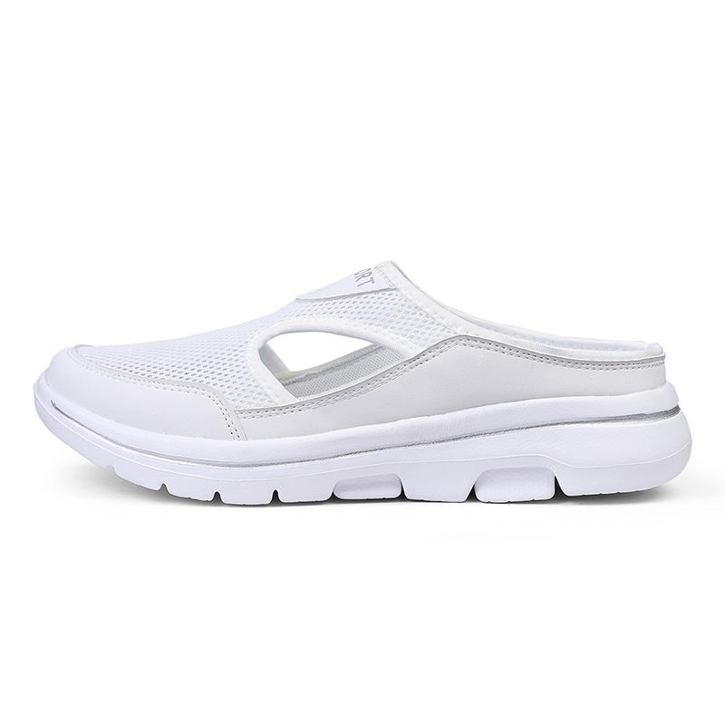Große Damen-Freizeitschuhe, halbhohe Schuhe, Damenschuhe, Herren-Sandalen mit dickem Boden, atmungsaktive Netz-Hausschuhe