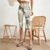 Damen High Waist Caprihose mit elastischem Bund, Slim Fit, lässig, dehnbar, verkürzte Leggings mit seitlichen Schlitzen für den Alltag