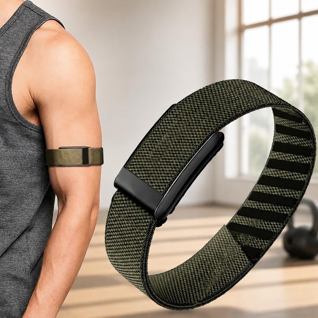 Adjustable Breathable Nylon Bicep Band for Whoop 5.0/MG One+Peak Resistant Armband