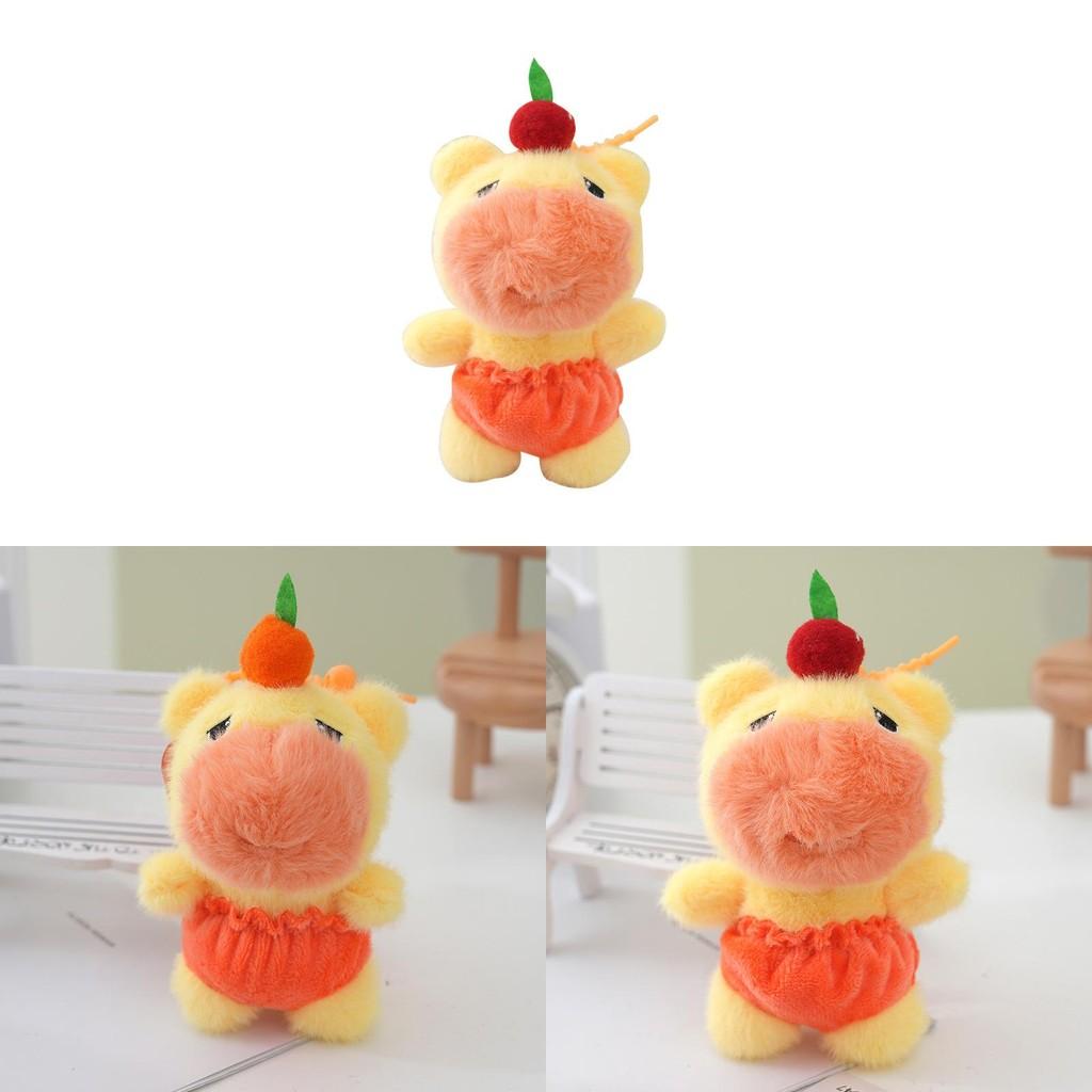 Capybara Persimmon Plush Keychain Animal Stuffed Doll Toy Decoration Gift Kids