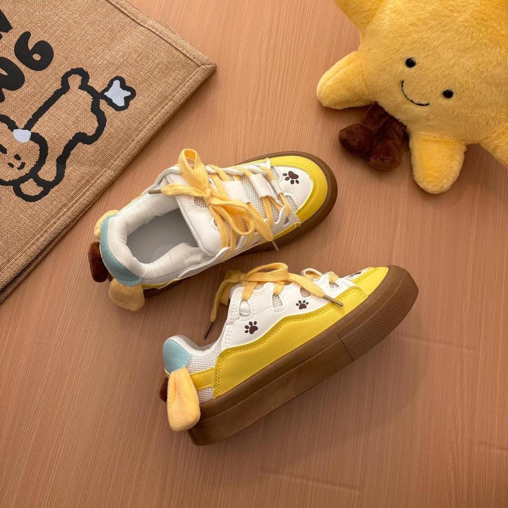 Pompompurin Custard Sneaker mit dicker Sohle: 2025 Nischendesign Vielseitige Damen-Freizeitschuhe