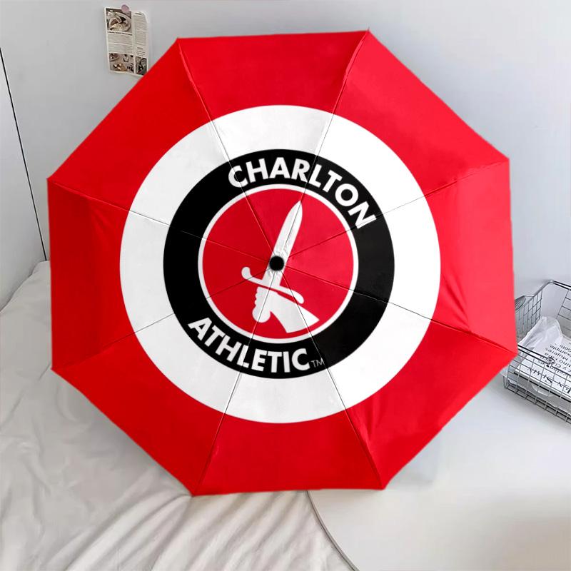 Charlton Athletic FC  pattern, automatic folding umbrella, portable and foldable design, 8 ribs, a Christmas or birthday gift.