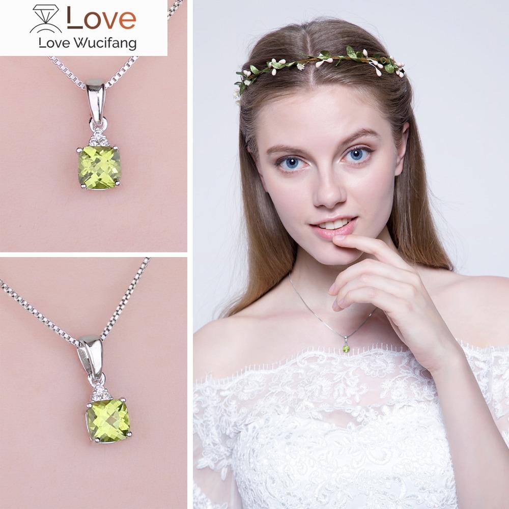 Jewelrypalace 1 .1ct Genuine Natural Peridot 925 Sterling Silver Pendant Necklace For Woman Fine Jewelry Gemstone Choker No Chain