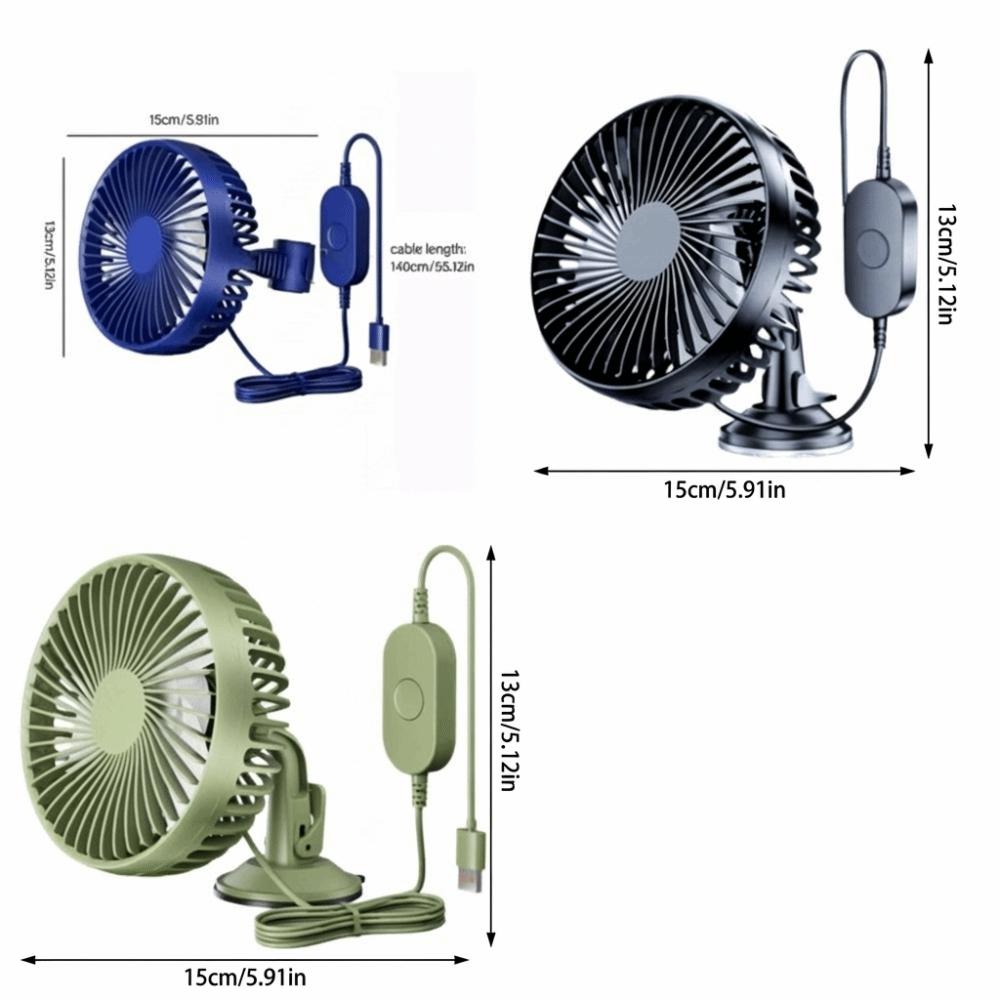 Quiet Operation Dual-Head Car Fan Multi-Angle Adjustable Electric Fan  Driving Environment
