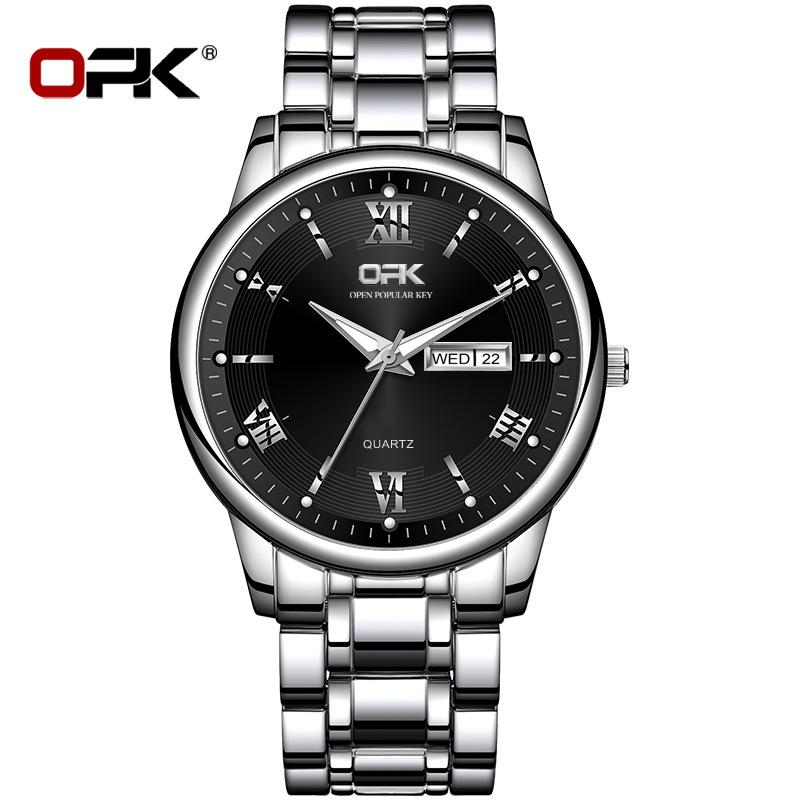 OPK Marque 8117 montre Double calendrier montre à Quartz montre pour hommes