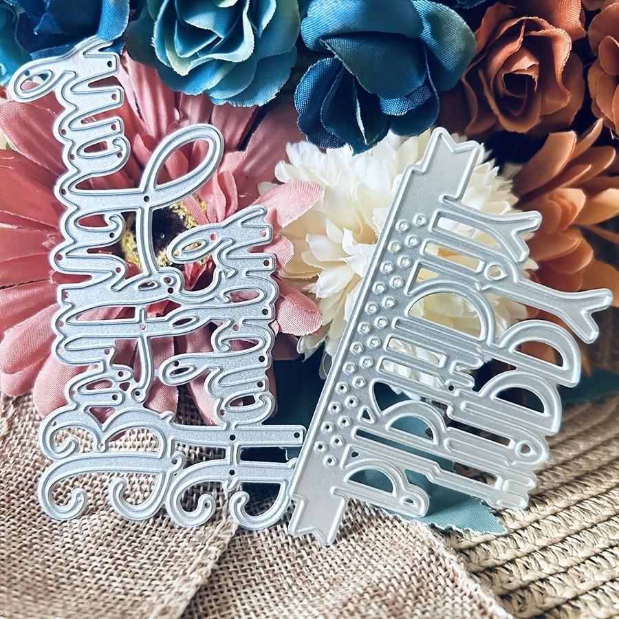 2Pcs/Set Happy Birthday Metal Cutting Dies Stencil for DIY Scrapbooking Photo Album Embossing Paper Cards Crafts Diecuts