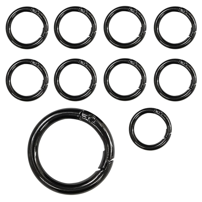 

carabiner round shape 30mm [black] black 10 pieces key ring ring circle circular key key ring Twinkle Punpun Maru NSKR-041