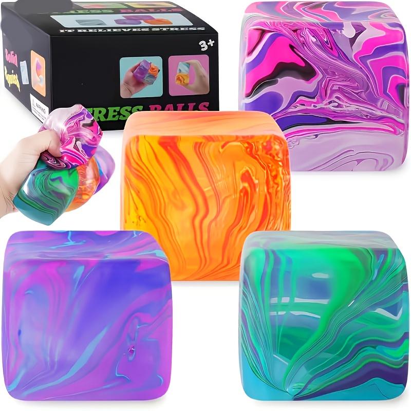 

Rough Textured Cube Squeeze Toy Rotating Sensory Block Soft Fidget Gyroscope Stress Relief Party Gift Present