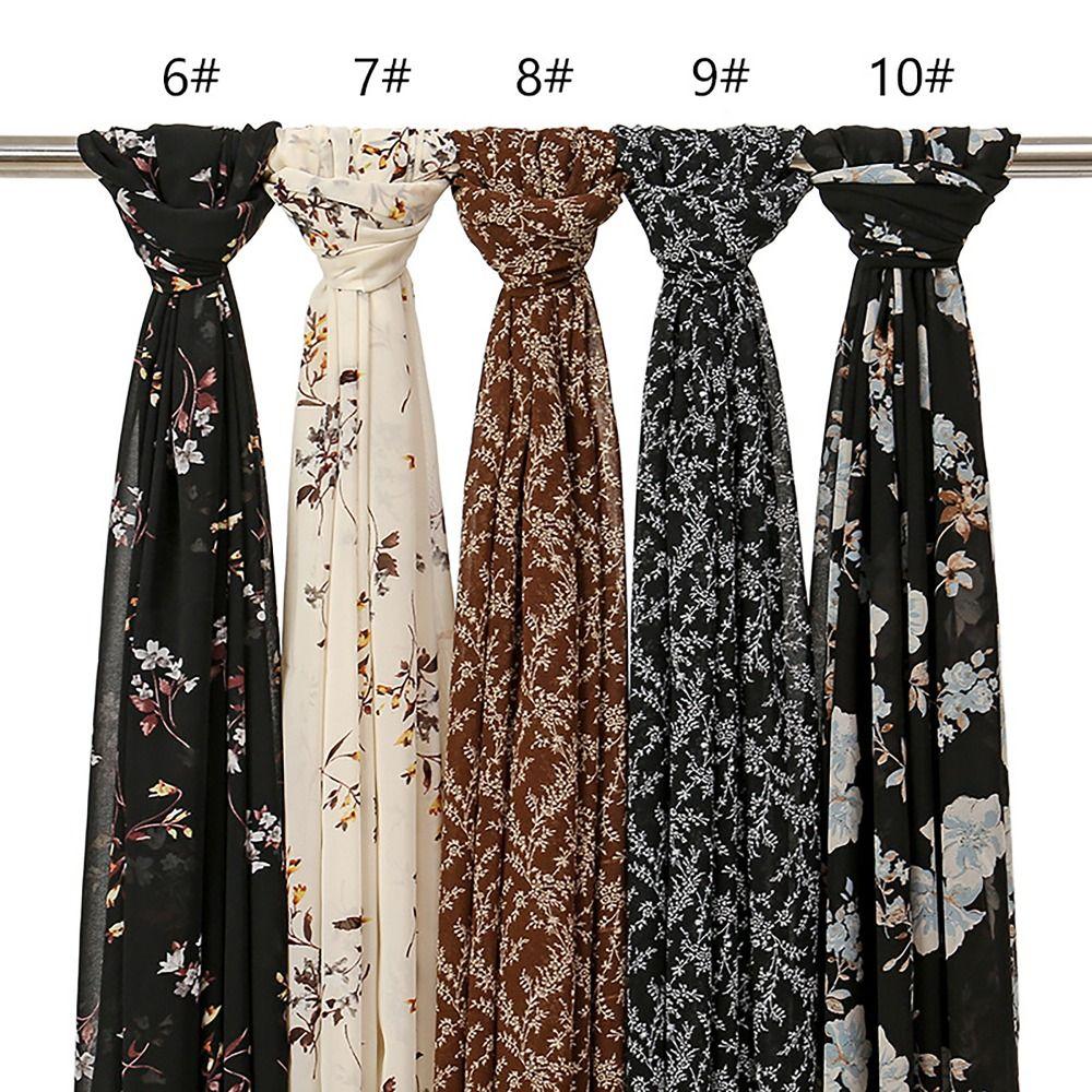 Skin-friendly Long Shawl Chiffon Printing Pashmina Light Luxury Wrap Hijab  for Woman