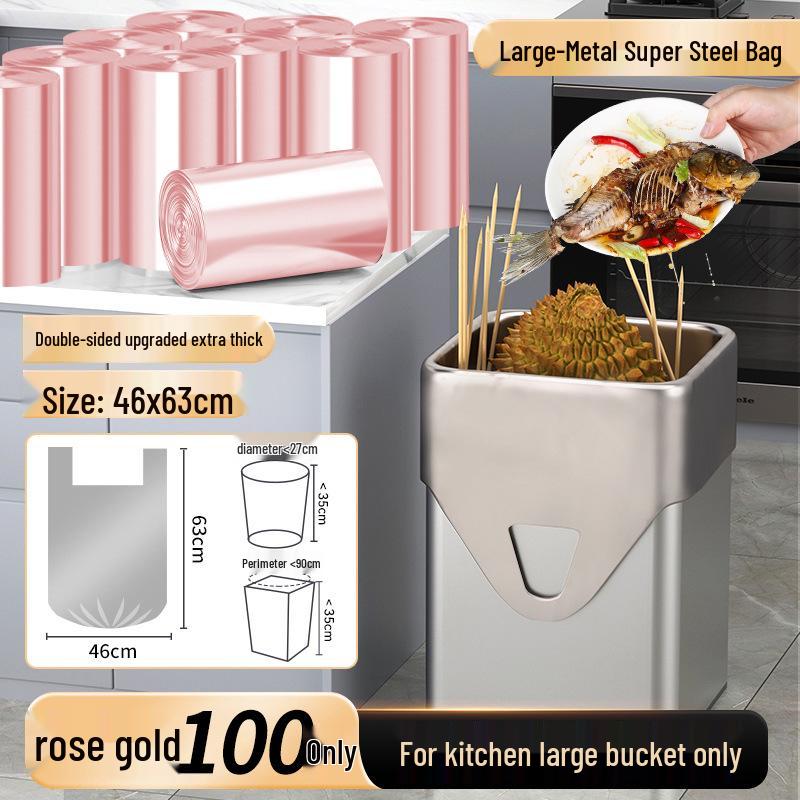 Durable Thickened Black Kitchen Garbage Bags - Portable and Disposable.