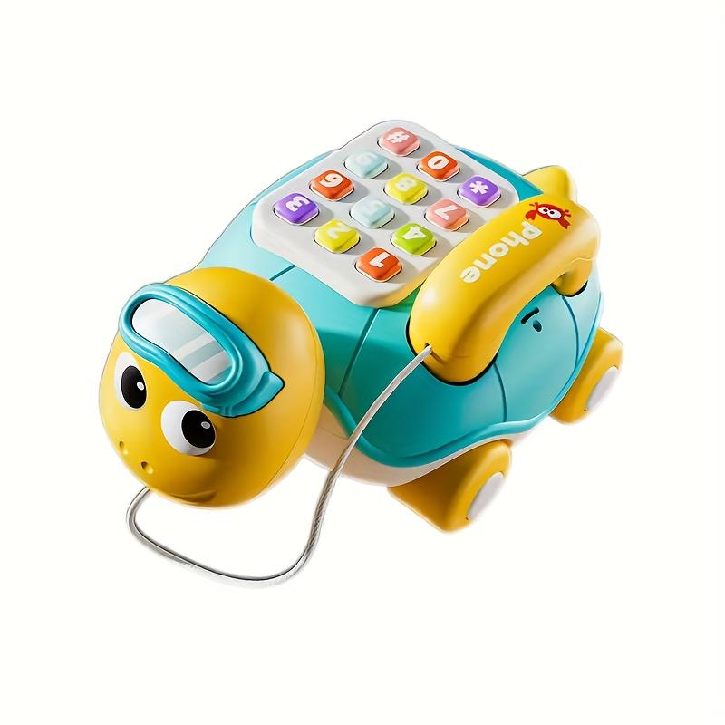 

New Musical Turtle Crawling baby Toys Interactive Baby Phone Toy with Piano Music Lights Toddlers Early Learning Educational Toy синий
