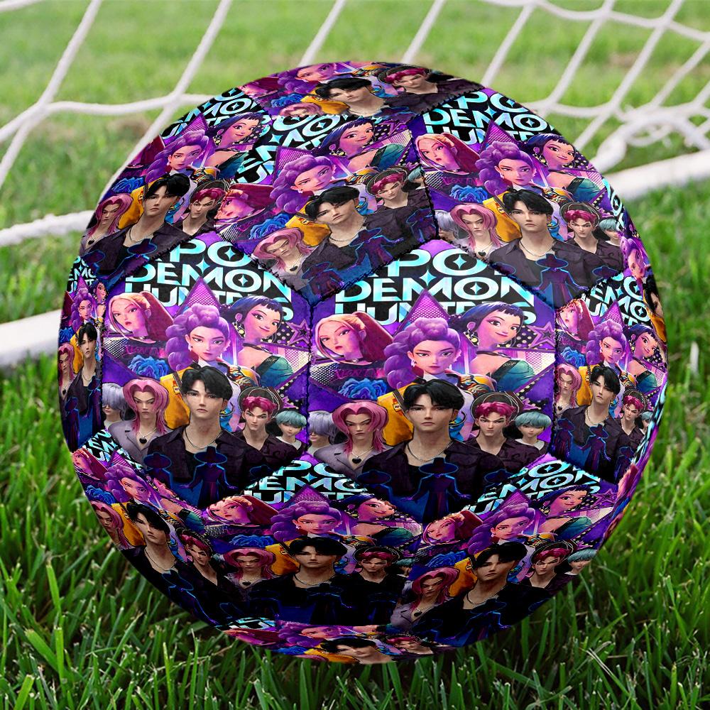 KPop Demon Hunters Print Size 5 Soccer Ball, Standard Match Football for Sports Game and Team Practice, Ideal Gift for Soccer Fans