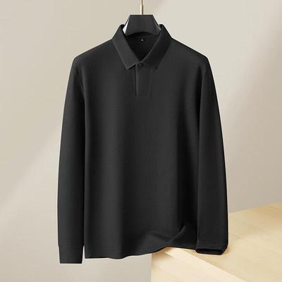 Men's Plus Size Pure Cotton Long Sleeve Polo Shirt