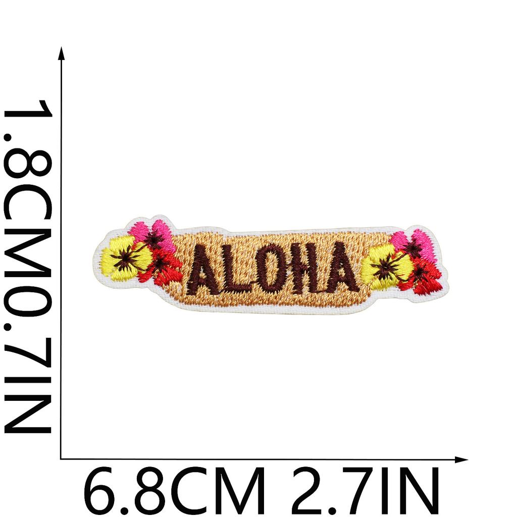 Cabin Embroidery Cloth Sticker Hawaii Travel Decoration Patch Sticker Yay Tree Pineapple Computer Embroidery Patch Flamingo