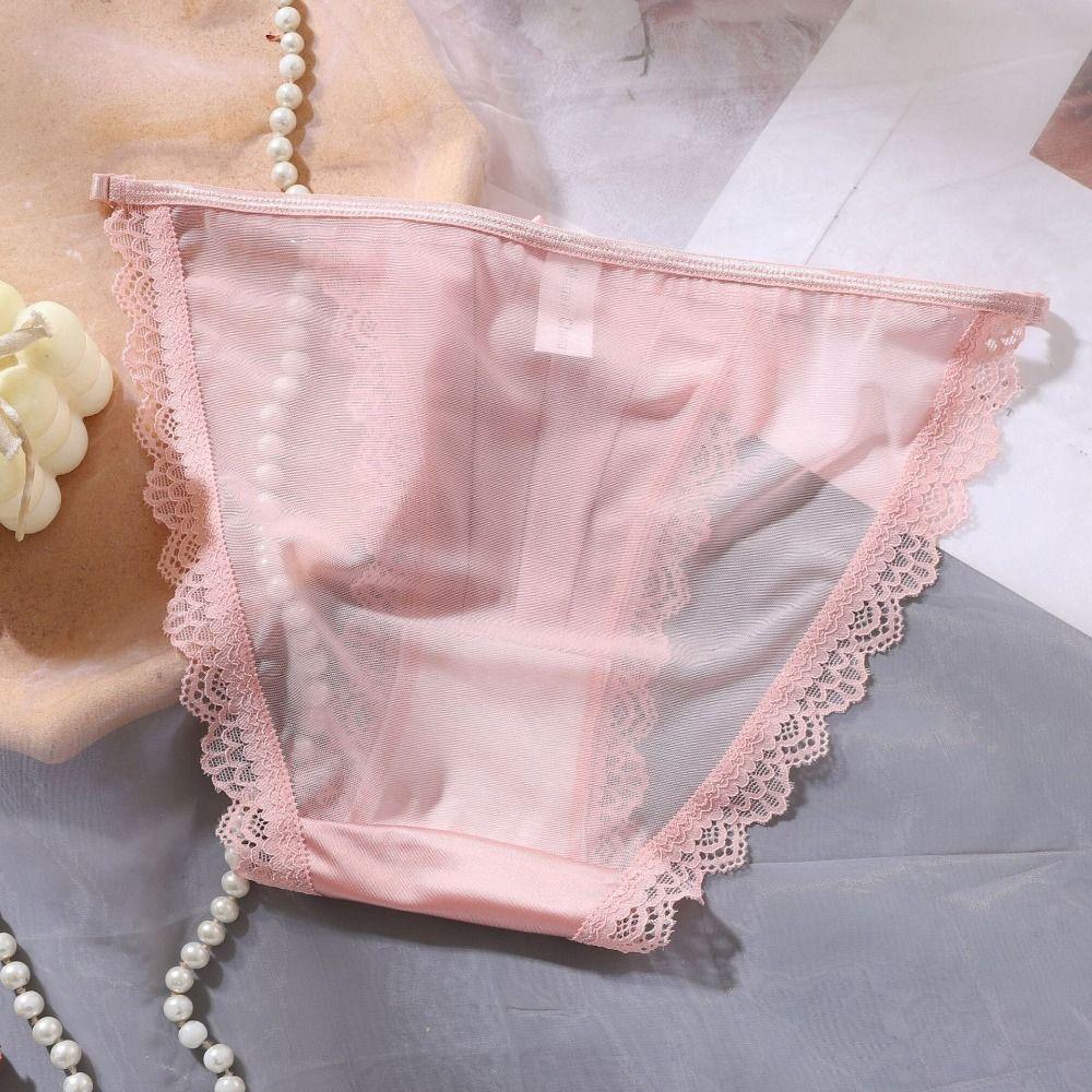 Bow Underwear for Women Low Waist Mesh Briefs Summer Lace Panties  Lady