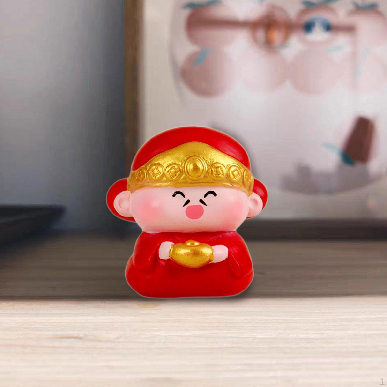 

Миниатюрная фигурка китайского бога богатства высотой 1,2 дюйма, милая декоративная скульптура для приборной панели автомобиля Style D