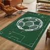 Soccer Field Strategy Sketch Decorative Area Rug Compact Foldable Construction Non-slip Bottom All-season Home Use Elegant Luxury Rug