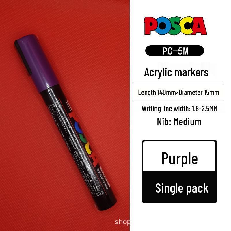 Mitsubishi POSCA PC-5M Wasserbasierter Poster- & Graffiti-Stift, Mittlere Spitze (1,8-2,5 mm), 17 Farben