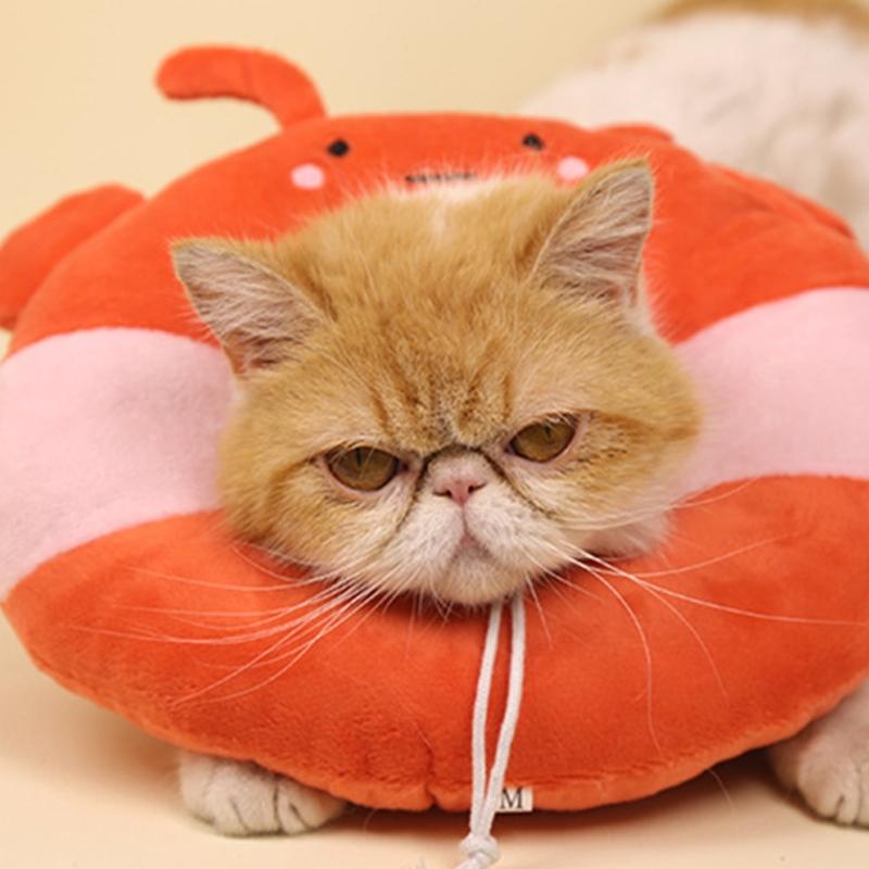 Lovely Pet Recovery Collar Protective Cone For Dog Cats After Surgical Adjusting Neck Size Plush Collar Prevent Licking