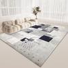 Wind Living Room Coffee Table Carpet, Room Bedroom Crystal Velvet Floor Mat, Home Dirt-Resistant Large Area Full Floor Mat
