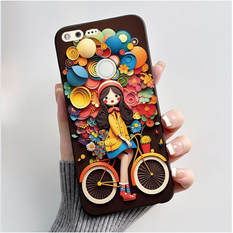 Luxury Cute Love Rabbit Cartoon Funny Case For Google Pixel XL Pixel1 1 XL Black Silicone Soft Phone Case Protective Back Cover