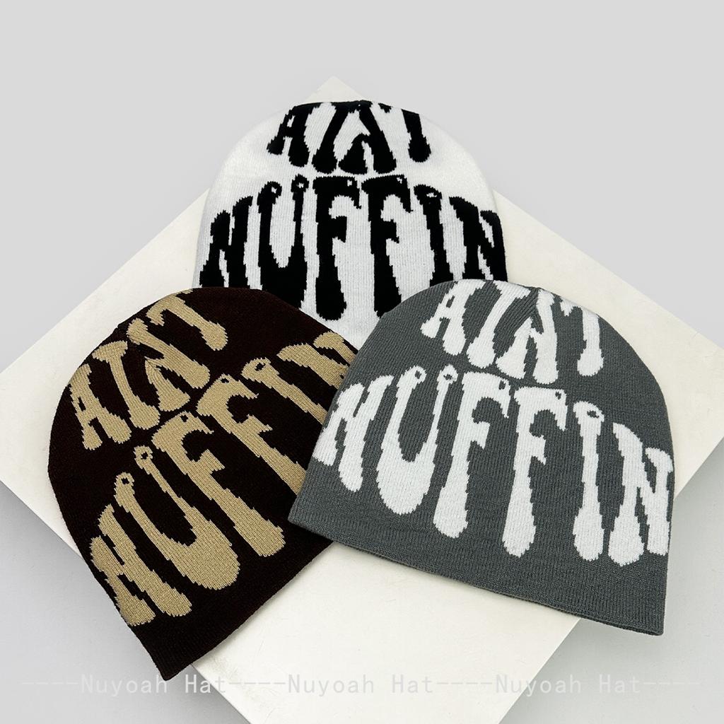 Knitted Letterings Alphabet Big Jacquard Personal Women Men Her Him For Fresh Hats Warm Casual Fashion Simple Beanies Rap Versatile Hip-Hop Street