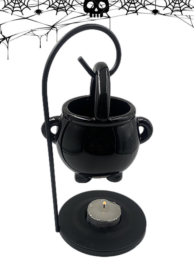 Hanging Witch Cauldron Oil Burner Witch Caldron Pot Candle Holder Smudging Incense Burning Essential Oil Diffuser for Home Decor