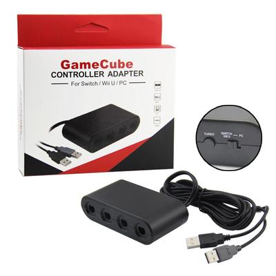 Adapter kontrolera Gamecube z funkcją TURBO kompatybilny z Switch/Wii U/PC 4 porty NGC Control Converter Akcesoria