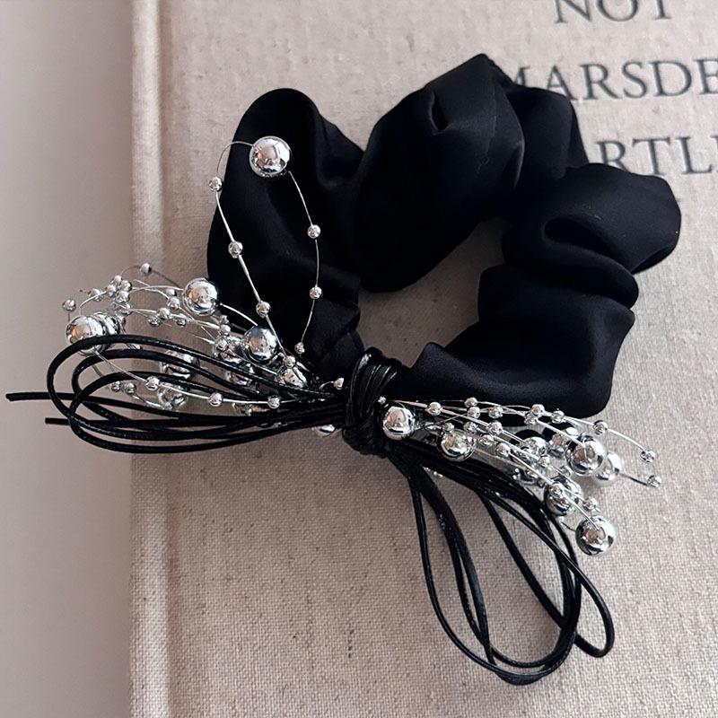 High-end Silver Ball Chain Bow Hair Clip Set
