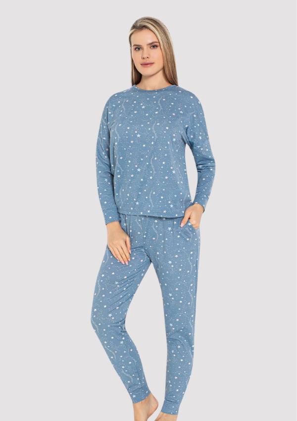 Women's Pajamas M Stylish Long Pants and Sleeve Nice Elastic Comfortable