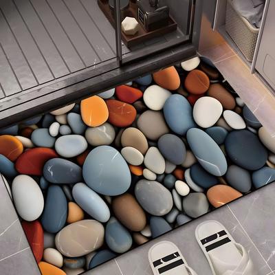 Pebble Pattern Facecloth Floor Mat Ins Style Non-Slip Bathroom Entrance Living Room Three Floor Mats Home Decoration