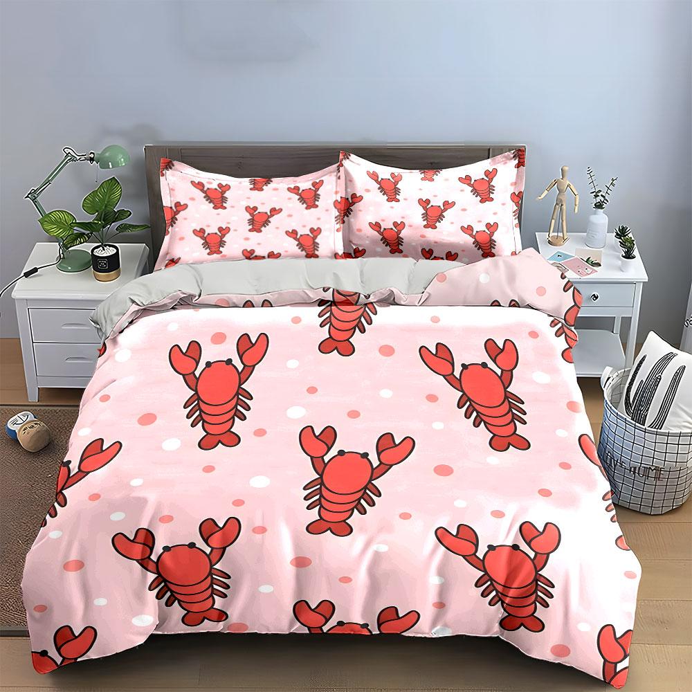 Lobster-Themed Three-Piece Dining Set Exquisite Three-Piece Bedding Set Gift For Kids And Adults