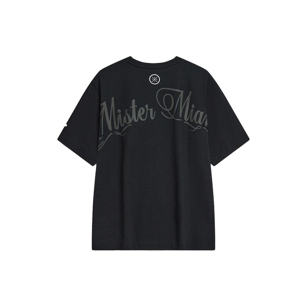 Li Ning Wade China Tour Series 2023 Graphic Cool Comfort Moisture-Wicking Short Sleeve T-Shirt Unisex Tops Black AHSTA33-1