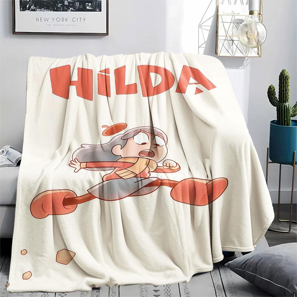 Hilda Poster Printed Flannel Blanket, soft throw for bedroom sofa, washable, fan merchandise, great gift.