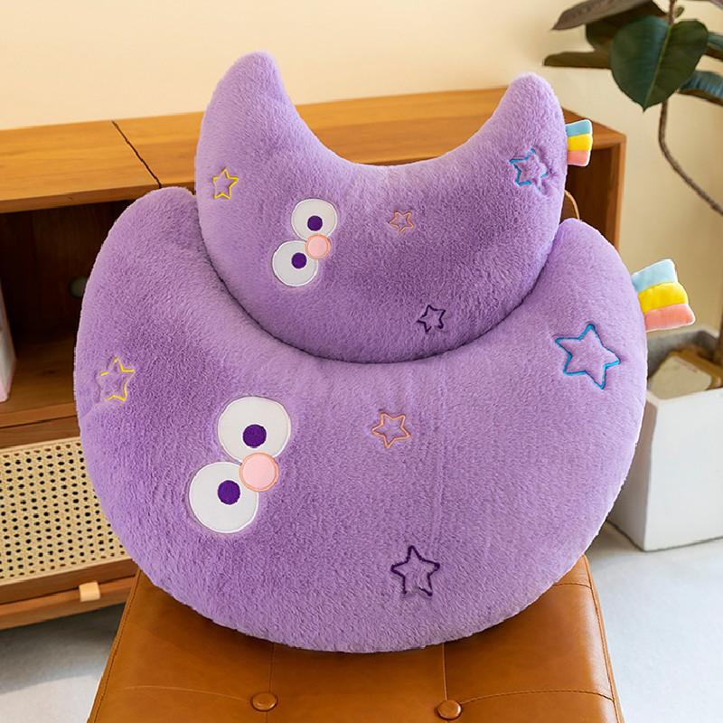 Entzückendes Cartoon Regenbogen Mond und Stern Plüschkissen für Kinder Gemütlicher Begleiter