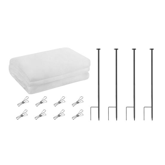 1 Set Raised Garden Bed Netting, Garden Bed Insect Netting Kit, 2.6ft Metal Support Stakes with 4Ft x 8Ft Fine Mesh Netting, Bird Barrier Cover for A