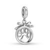 Cute Paw Print Pendant Charm Authentic 925 Sterling Silver Bowknot Beads for Women Charm Bracelet Necklace Jewelry Making Trendy