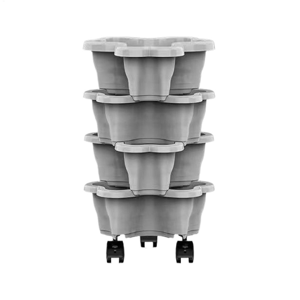 Vertical Planter Tower Secure Drainage Stackable Planter Indoor Outdoor Gardening Pots for Yard Farm Patio Balcony Lawn Home