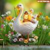 Kachní matka s roztomilými káčátky, 2D plochý akryl, dekorace, vhodné do zahrady, k hrnkovým rostlinám, ven, na terasu, Vánoce, Halloween