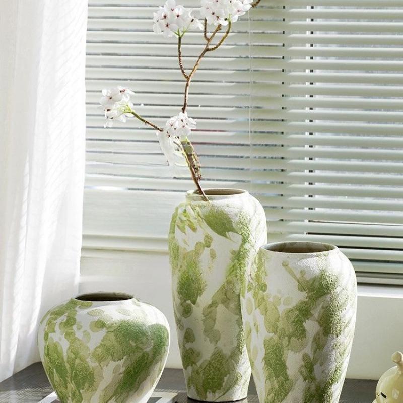 Wysokiej jakości chiński retro wazon ceramiczny: Ozdoba podłogowa do salonu do kompozycji kwiatowych