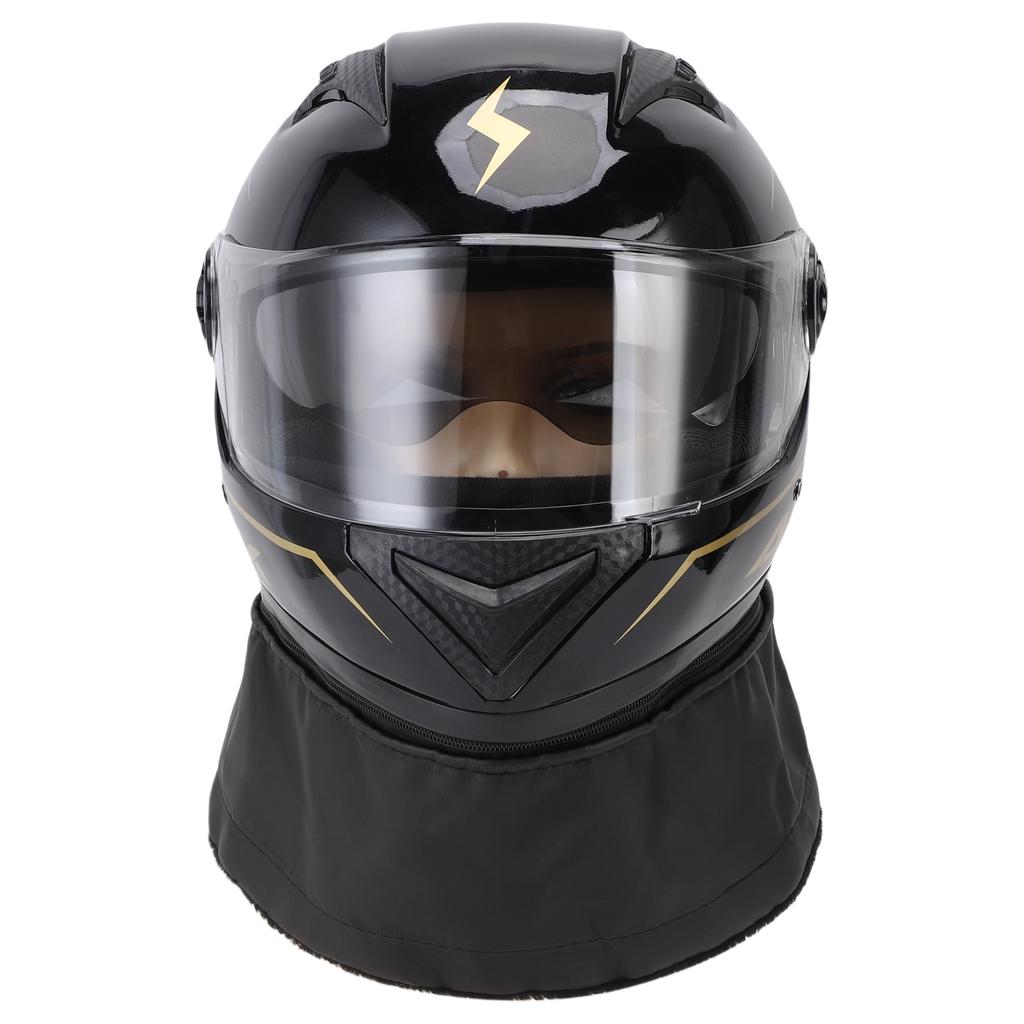 Full Face Helmet with Detachable Neck Warmer, Breathable and Comfortable Liner, Lightweight Bike Riding Helmet for Men