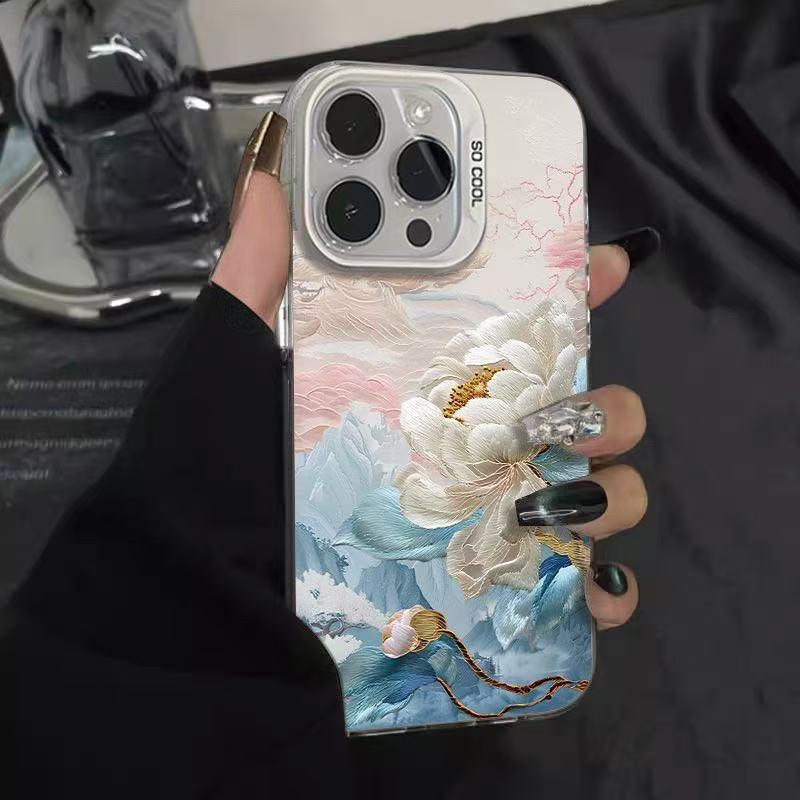 White Lotus is suitable for iphone16 mobile phone case Apple 15promax/14pro Japan and South Korea 13pro1211x