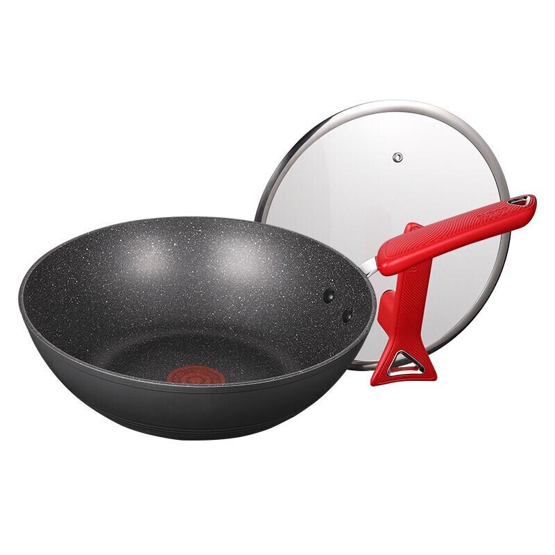 SUPOR Fire Red Dot Star Stone 28cm Non-Stick Wok