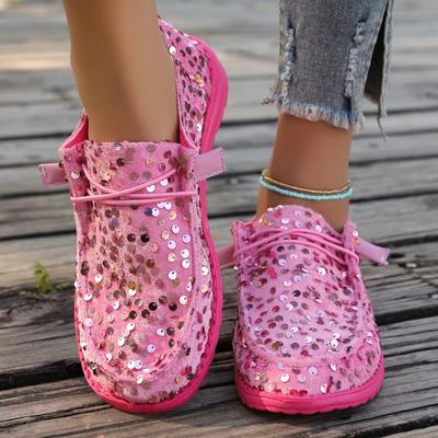 Damskie Buty 2024 Gorąca Wyprzedaż Duży Rozmiar Damskie Płaskie Buty Moda Cekiny Casualowe Płaskie Buty Nowy Okrągły Nosek Jednolite Płaskie Niskie Obcasy Zapatos