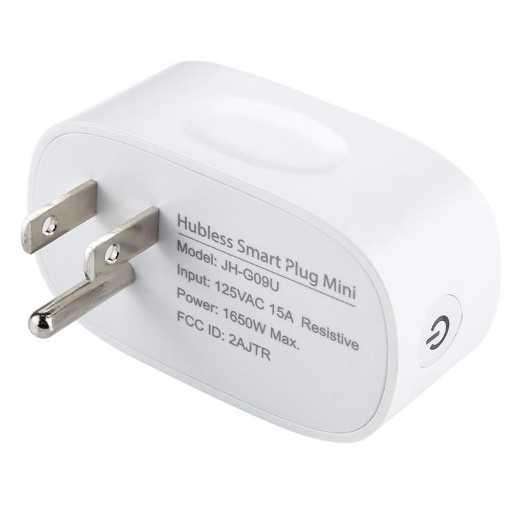 JH-G09U 15A 2.4GHz WiFi Control Hubless Smart Home Power Socket Works with Alexa & Google Home, AC 100-240V, US Plug (White)